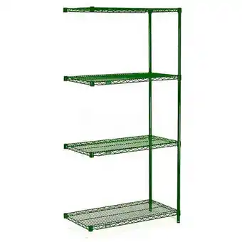 Walmart Global Industrial A21608G5 86 x 60 x 21 in. Nexel Poly Green Epoxy Add-On Unit 5 Tier Wire Shelving offer