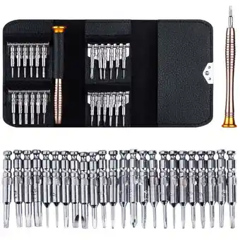 Walmart INTBUYING Portable 25 in 1 Screwdriver Set Precision Repair Tool Kits with Black Leather Bag offer