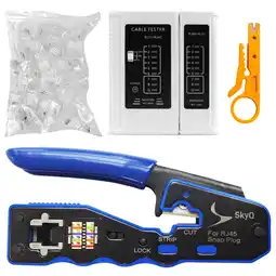 Walmart SkyQ RJ45 Pass Through Crimping Tool Kit for Cat5 Cat6 Keystone Ethernet Connectors offer