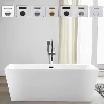 Walmart Vanity Art 59 x 30 Acrylic Freestanding Soaking Bathtub with Overflow and Pop-up Drain Included offer