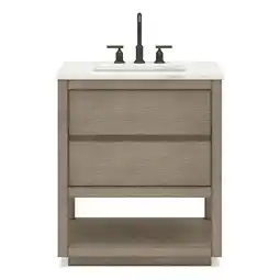 Walmart Water Creation Oakman 30 Single Sink Top Wood Bath Vanity in Gray Oak/White offer