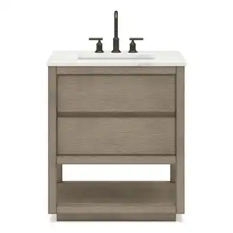 Walmart Water Creation Oakman 30 Single Sink Top Wood Bath Vanity in Gray Oak/White offer