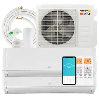 Walmart Costway 18K BTU 2 Zone 12K+12K BTU 22 SEER2 Mini Split Air Conditioner Work with Alexa offer