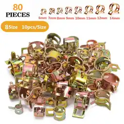 Walmart 80Pcs Strong Spring Clip Hose Clamps for Holding Tight on Fuel/Vauum/Water Hose offer