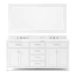 Walmart Water Creation Madison 72 Wood Double Bathroom Vanity in Pure White/Chrome offer