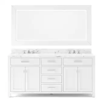 Walmart Water Creation Madison 72 Wood Double Bathroom Vanity in Pure White/Chrome offer