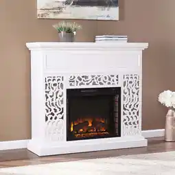 Walmart SEI Furniture Wansford Contemporary Electric Fireplace in White with Mirror offer