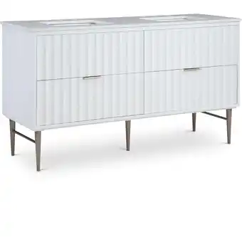 Walmart Meridian Furniture Modernist White Bathroom Vanity offer