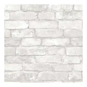 Walmart NuWallpaper Grey and White Brick Vinyl Peel And Stick Wallpaper, 216-in by 20.5-in, 30.75 sq. ft offer