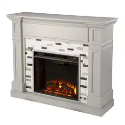 Walmart SEI Furniture Birkover Marble/Engineered Wood Electric Fireplace in Gray offer