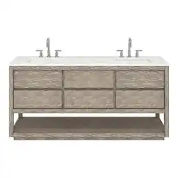 Walmart Water Creation Oakman 72 Double Sink Vanity with Chrome Faucets in Gray Oak offer