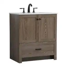 Walmart Elegant Decor Soma 30 Steel and MDF Single Bathroom Vanity in Weathered Oak offer