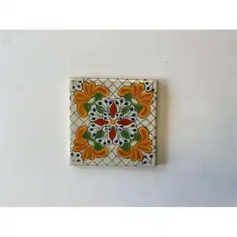 Walmart Talavera 4 x 4 in. Mexican Decorative Tiles, L121 - Pack of 4 offer