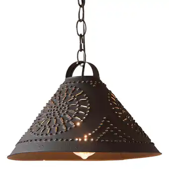 Walmart Irvins Country Tinware Hitchcock Shade Light Tin Pendant in Textured Black offer