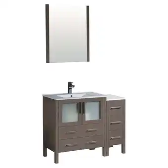 Walmart Fresca Torino 42k Bathroom Vanity & Side Cabinet/Integrated Sink in Gray Oak offer