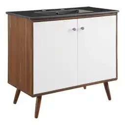 Walmart Modway Transmit 36 Bathroom Vanity in Walnut Black offer