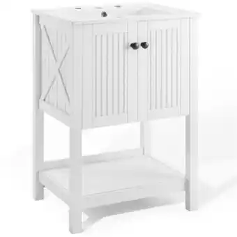 Walmart Modway Steam 24 Modern Wooden Bathroom Vanity in White Finish offer