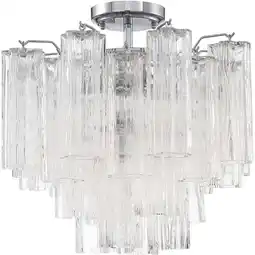 Walmart Crystorama Lighting - Addis - 4 Light Flush Mount In Geometric Style-13.75 offer