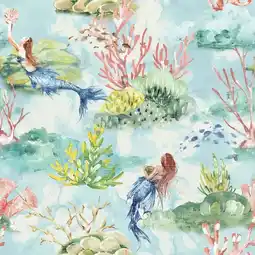 Walmart Tempaper Sea Glass Mermaid Toile Peel and Stick Wallpaper, 20.5 x 16.5' offer