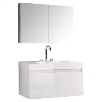 Walmart Fresca Mezzo 39 Bathroom Vanity & Medicine Cabinet in White offer