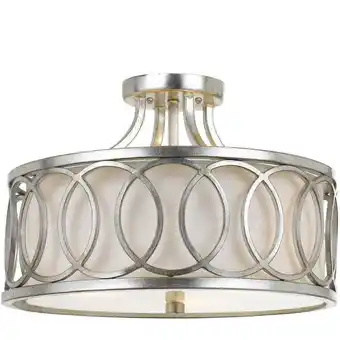 Walmart 285-SA-Crystorama Lighting-Graham - 3 Light Flush Mount-Antique Silver Finish offer