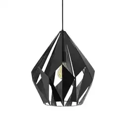 Walmart Eglo Lighting-49879A-Carlton - One Light Pendant Matte Black/Silver Finish offer