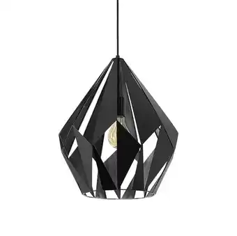 Walmart Eglo Lighting-49879A-Carlton - One Light Pendant Matte Black/Silver Finish offer