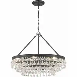 Walmart Crystorama Calypso 6 Light Matte Black Chandelier - 25W x 19.75H x 25D offer