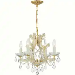 Walmart Crystorama Maria Theresa 4 Light Clear Crystal Gold Mini Chandelier - 16.5'' W x 15'' H offer