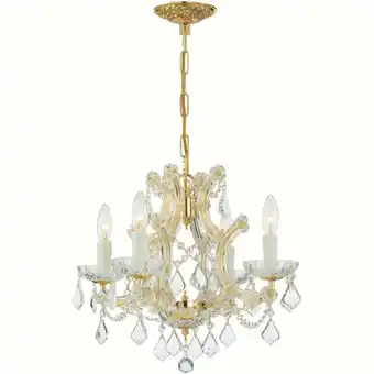 Walmart Crystorama Maria Theresa 4 Light Clear Crystal Gold Mini Chandelier - 16.5'' W x 15'' H offer