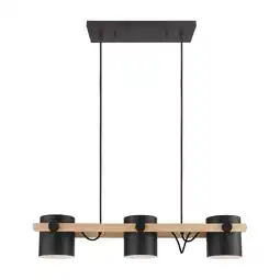 Walmart Eglo Lighting - Hornwood - 3-Light Kitchen Island Pendant - Black Finish - Black offer