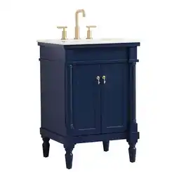 Walmart Elegant Decor Lexington 24 Solid Wood Single Bathroom Vanity in Blue offer