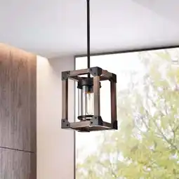 Walmart The Lighting Store Daniela Antique Black Wooden Cage Pendant Chandelier offer