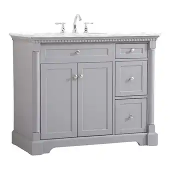 Walmart Elegant Decor Clarence 42 Solid Wood and Metal Single Bathroom Vanity in Gray offer