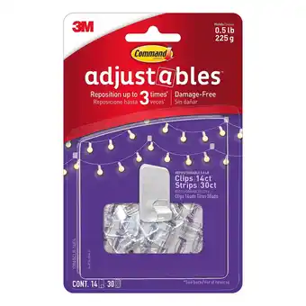 Walmart Command 5018669 6.75 in. Plastic Adjustable Small Brushed Hook, Clear - 0.5 lbs - Pack of 14 offer