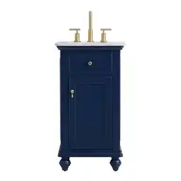 Walmart Elegant Decor Otto 19 Aluminum MDF Single Bathroom Vanity in Blue offer