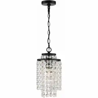 Walmart Crystorama Lighting - Gabrielle - 1 Light Pendant-Matte Black Finish offer