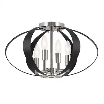 Walmart Kichler Lighting - Cecil - 4 Light Flush Mount-10.5 Inches Tall and 17.75 Inches offer