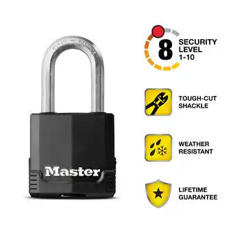 Walmart Master Lock Heavy Duty Outdoor Covered 1-7/8 in (48mm) Padlock with Key, 1-1/2 in (38mm) shackle offer