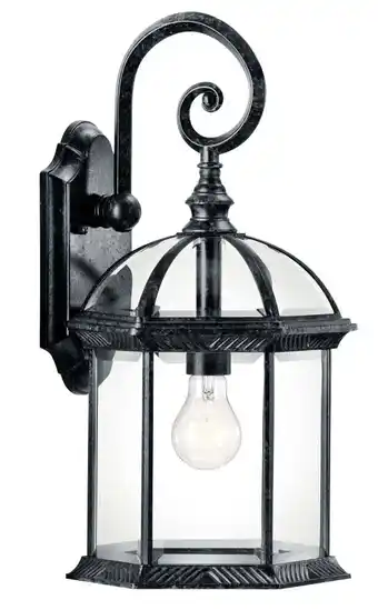 Walmart Kichler 49186BK Barrie Outdoor Wall Lantern in Black Material offer