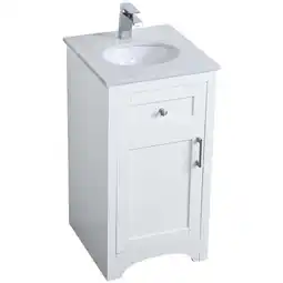 Walmart Elegant Decor Moore 18 Single Quartz Top Bathroom Vanity in White offer