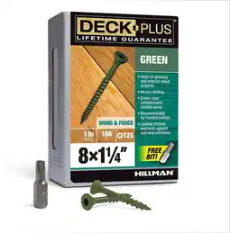 Walmart Deck Plus Green Deck Screws, Steel, 1lb Box (#8 x 1-1/4) offer