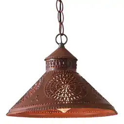 Walmart Irvins Country Tinware Stockbridge Shade Light with Chisel in Rustic Tin 12 inches Diameter offer