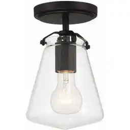 Walmart Crystorama Voss 1 Light Matte Black Semi Flush Mount - 5.75W x 9.25H x 5.75D offer