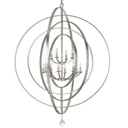 Walmart Crystorama Luna 12 Light Antique Silver Sphere Chandelier - 60'' W x 63'' H offer