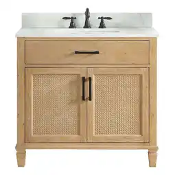 Walmart Altair Design Solana 36 Wood Vanity without Mirror in Weathered Fir Brown/White offer