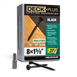 Walmart Deck Plus Star Flat Head Exterior Deck Screws, Black, Steel, No.8 x 1.625, 1lb box, 48830 offer