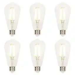 Walmart 13 watt & 100 watt Equivalent Clear ST20 Dimmable Filament LED Light Bulb, Medium Base - Pack of 6 offer