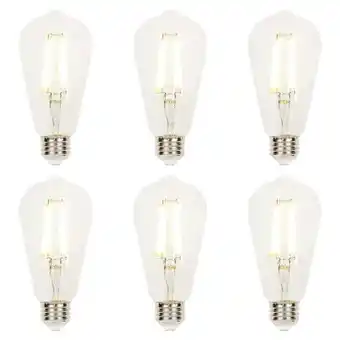 Walmart 13 watt & 100 watt Equivalent Clear ST20 Dimmable Filament LED Light Bulb, Medium Base - Pack of 6 offer