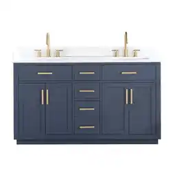 Walmart Gavino 60 Wood Vanity in Royal Blue with Composite Stone Top no Mirror offer